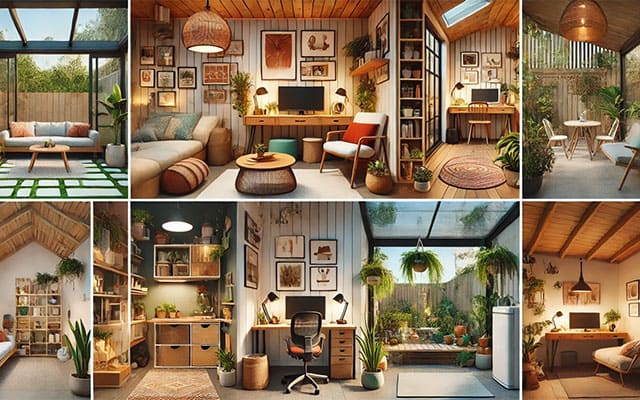 Exemples d'aménagement intérieur d'un abri de jardin en bois