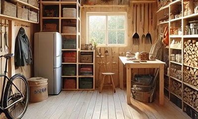 Abri madriers 44mm espace de rangement polyvalent