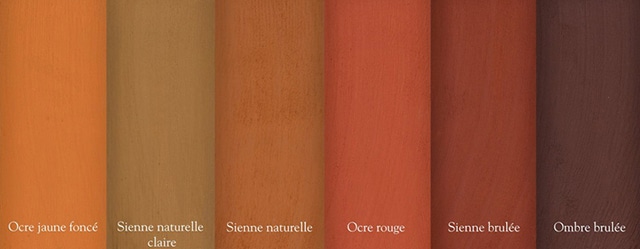 Nuancier des ocres naturels